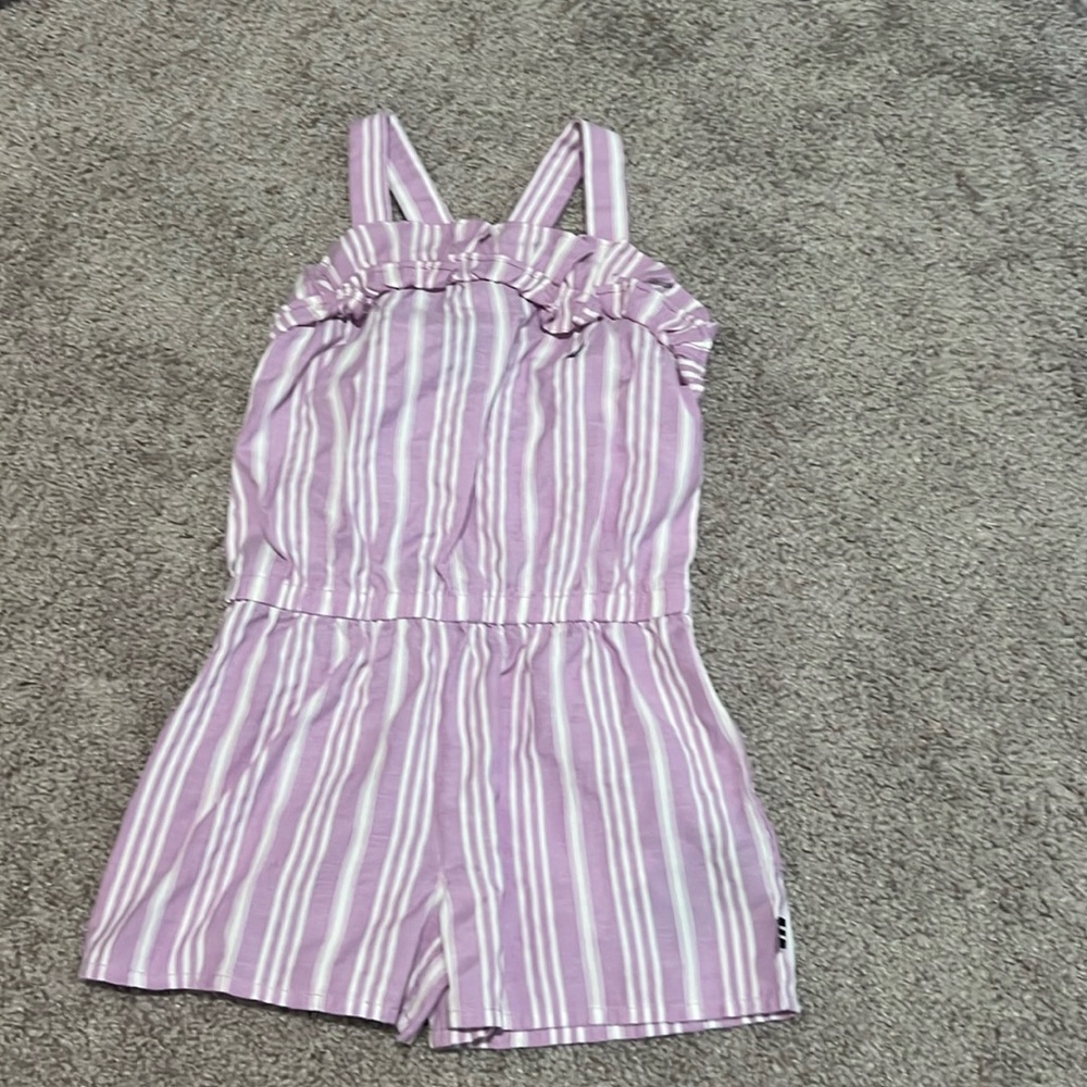 4T Nautica purple stripped romper